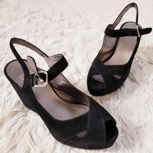 Stuart Weitzman Suede Wedge Sandals